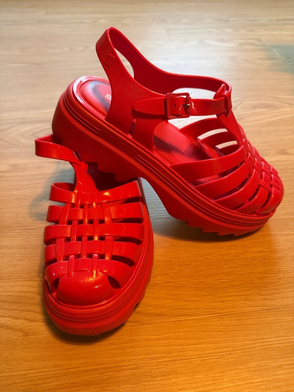 Melissa Red Jelly Platform Sandals